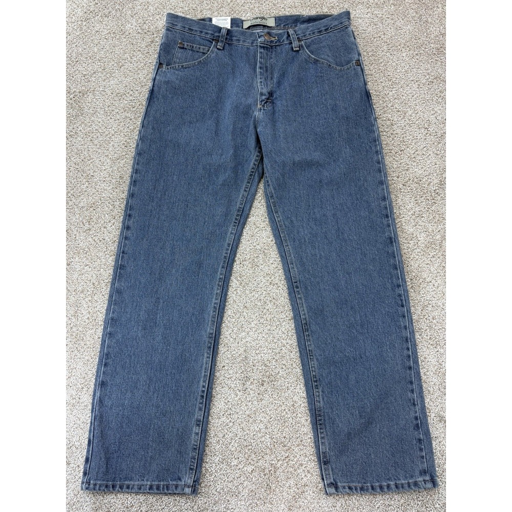 Wrangler Authentics Regular Fit Jeans Men's 34x29 Steel Blue Straight Leg NWT